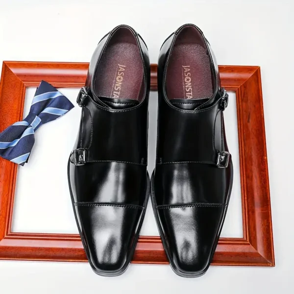 Double Monk Strap Loafers – Non-Slip Dress Shoes for Formal and Casual Occasions