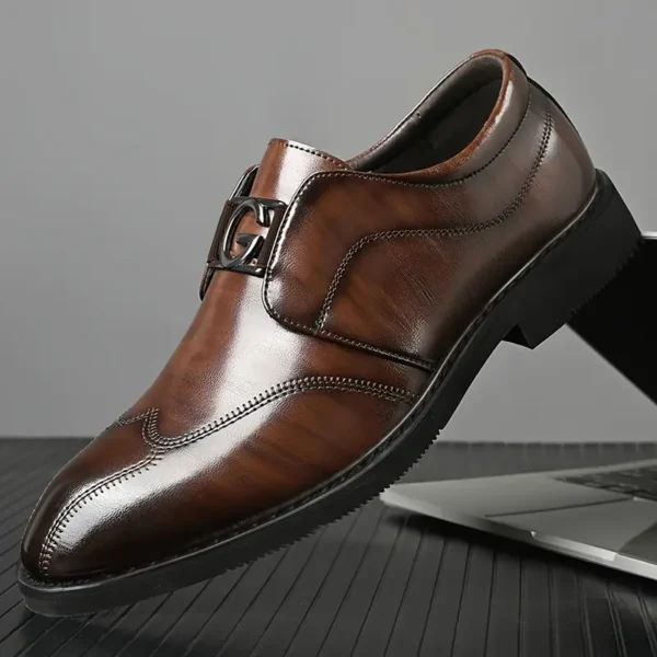 Men’s Classic Oxford Dress Shoes with Embossed Bark Pattern