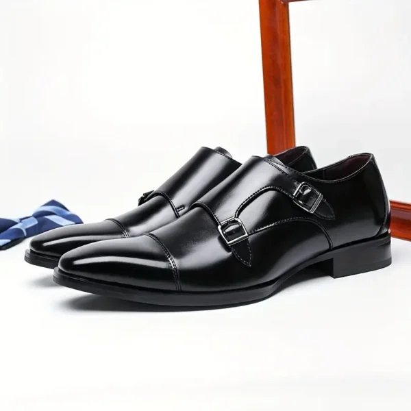 Double Monk Strap Loafers – Non-Slip Dress Shoes for Formal and Casual Occasions - Image 2